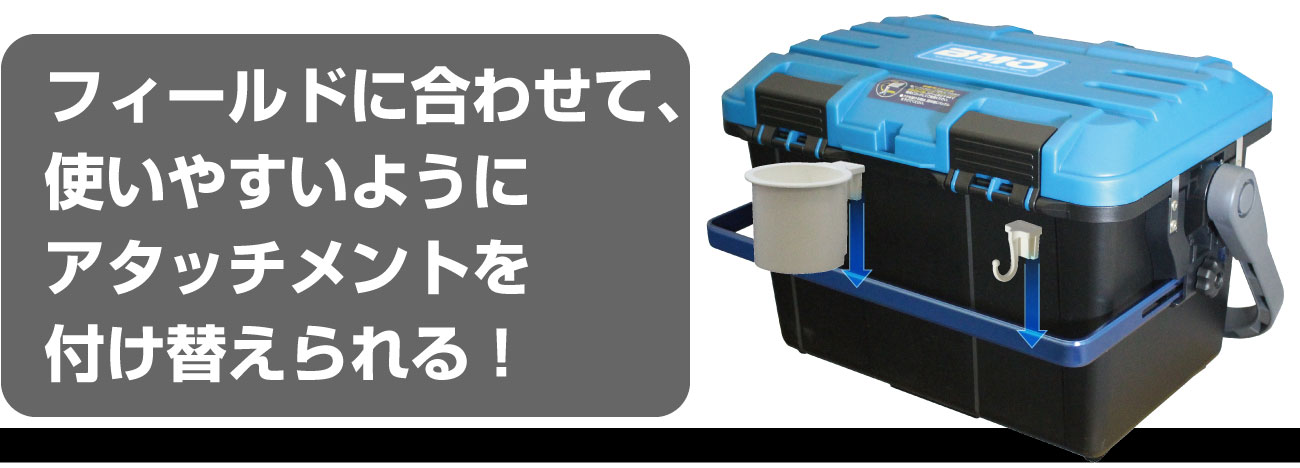 フィールドに合わせて使いやすいアタッチメントに付け替えられる