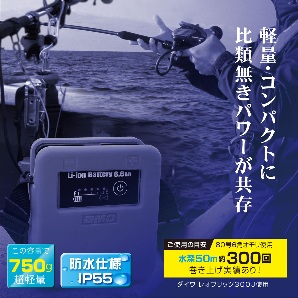 未使用チャージャーセット BMO JAPAN リチウムイオンバッテリー6.6Ah