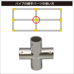パイプの継手パーツの使い方