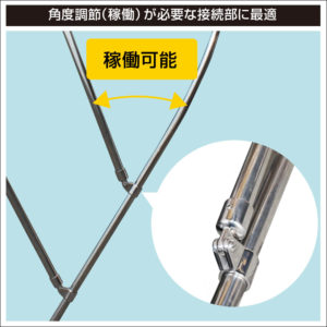 角度調節（稼働）が必要な接続部に最適