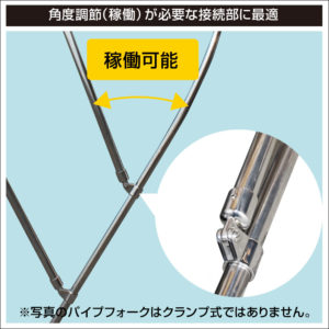 角度調節（稼働）が必要な接続部に最適