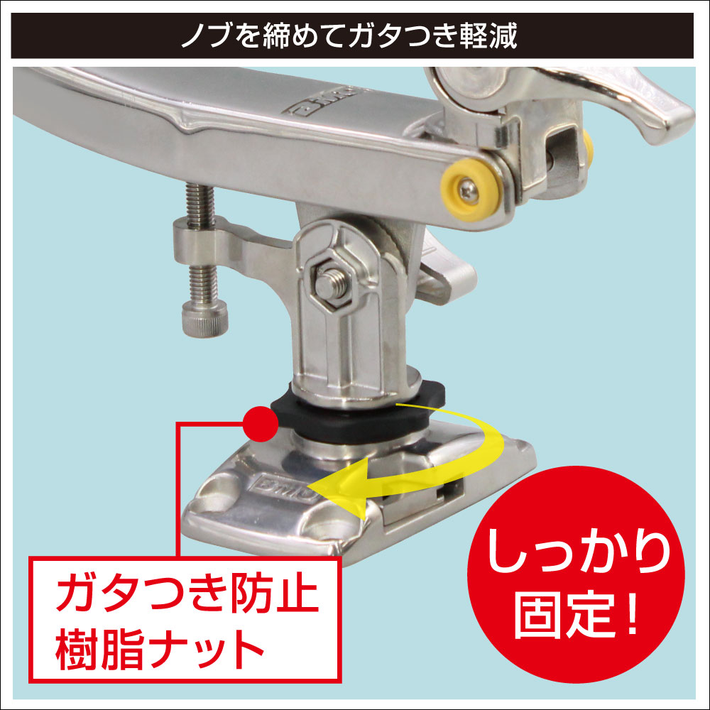 ノブを締めてガタつき軽減