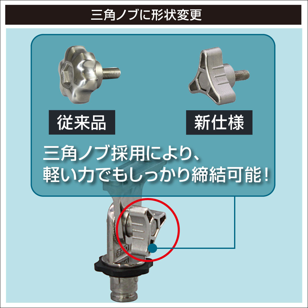 三角ノブに形状変更