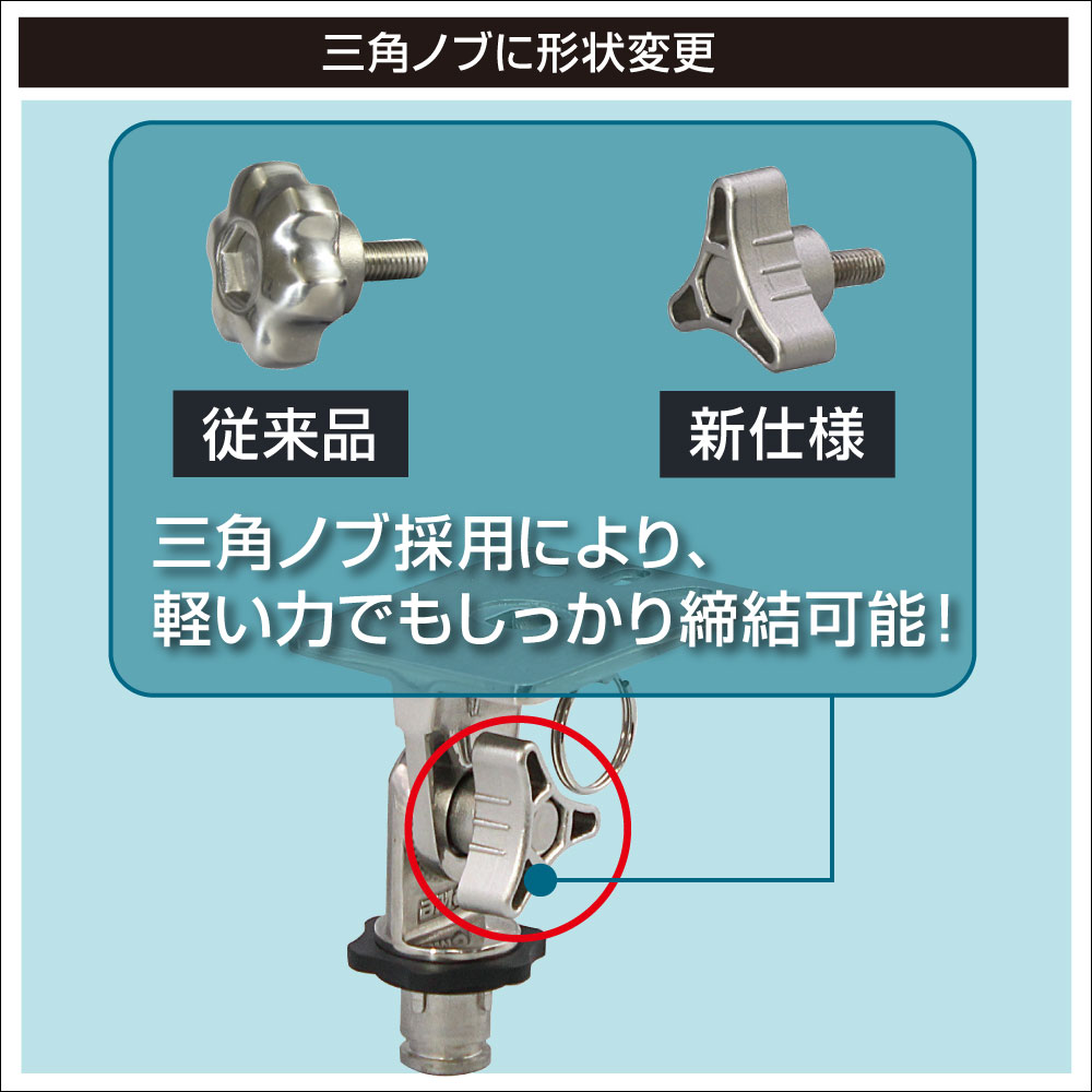 三角ノブに形状変更